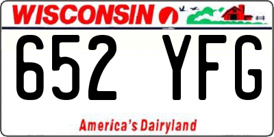 WI license plate 652YFG