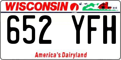 WI license plate 652YFH