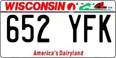WI license plate 652YFK