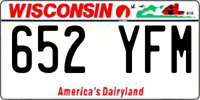 WI license plate 652YFM
