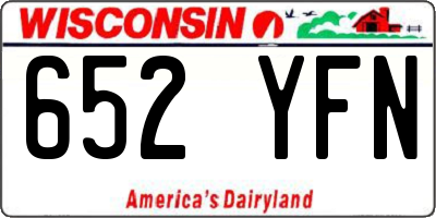 WI license plate 652YFN