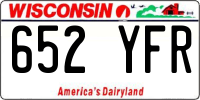 WI license plate 652YFR
