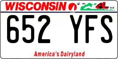 WI license plate 652YFS