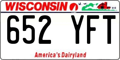 WI license plate 652YFT