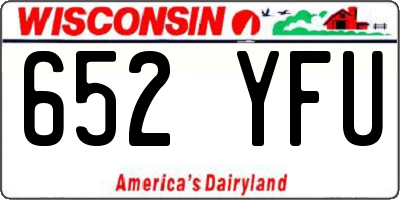 WI license plate 652YFU