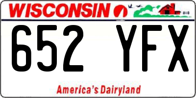 WI license plate 652YFX