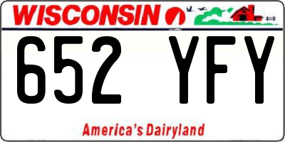 WI license plate 652YFY