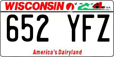 WI license plate 652YFZ