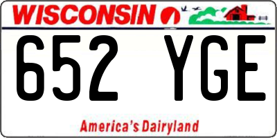 WI license plate 652YGE
