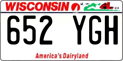 WI license plate 652YGH
