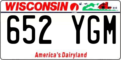 WI license plate 652YGM