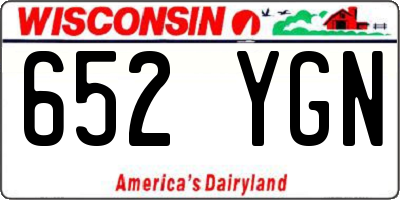 WI license plate 652YGN