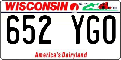 WI license plate 652YGO