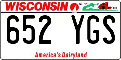 WI license plate 652YGS