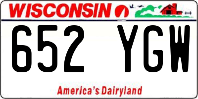 WI license plate 652YGW