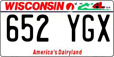 WI license plate 652YGX