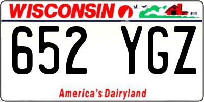 WI license plate 652YGZ
