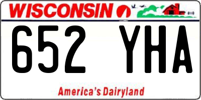 WI license plate 652YHA