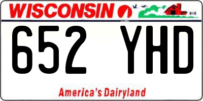 WI license plate 652YHD