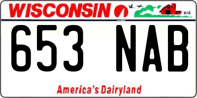 WI license plate 653NAB