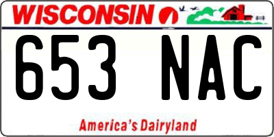 WI license plate 653NAC