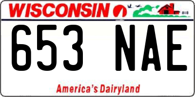 WI license plate 653NAE