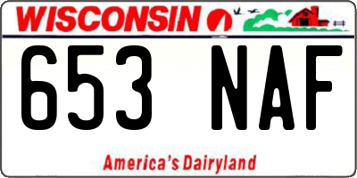 WI license plate 653NAF