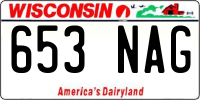 WI license plate 653NAG