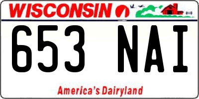 WI license plate 653NAI