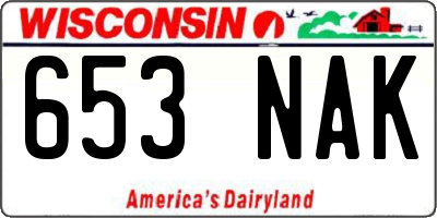 WI license plate 653NAK