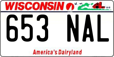 WI license plate 653NAL