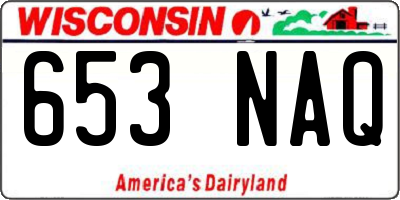 WI license plate 653NAQ