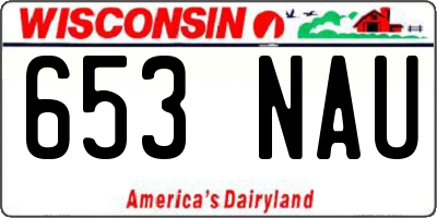 WI license plate 653NAU