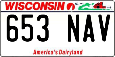 WI license plate 653NAV