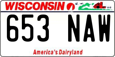 WI license plate 653NAW