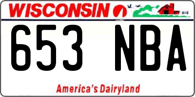 WI license plate 653NBA