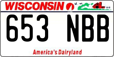 WI license plate 653NBB