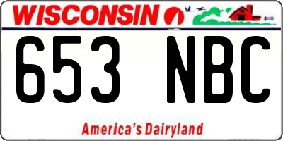 WI license plate 653NBC
