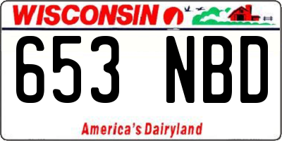 WI license plate 653NBD
