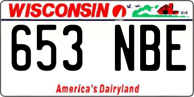 WI license plate 653NBE