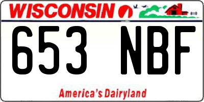 WI license plate 653NBF