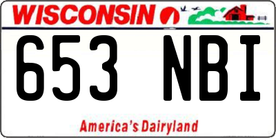 WI license plate 653NBI
