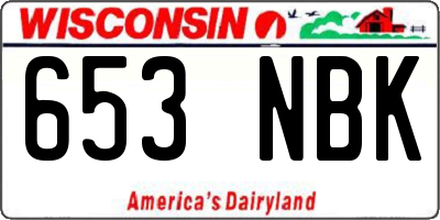 WI license plate 653NBK