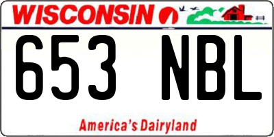 WI license plate 653NBL