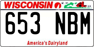 WI license plate 653NBM