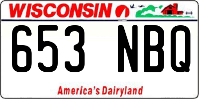 WI license plate 653NBQ