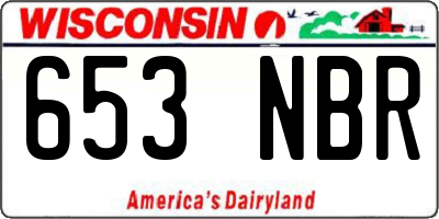 WI license plate 653NBR