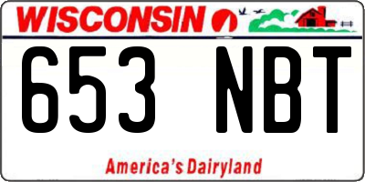 WI license plate 653NBT