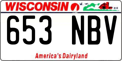 WI license plate 653NBV