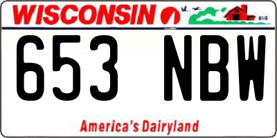 WI license plate 653NBW